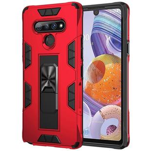 For LG Q Stylo 6 Armor Shockproof TPU + PC Magnetic Protective Case with Invisible Holder(Red)