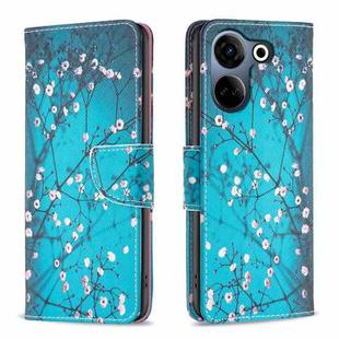 For Tecno Camon 20/Camon 20 Pro 4G Colored Drawing Pattern Leather Phone Case(Plum Blossom)