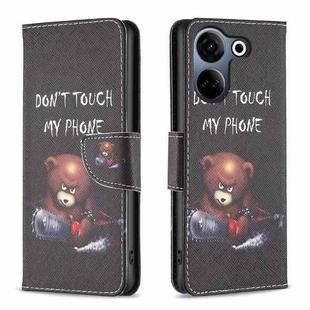 For Tecno Camon 20/Camon 20 Pro 4G Colored Drawing Pattern Leather Phone Case(Bear)