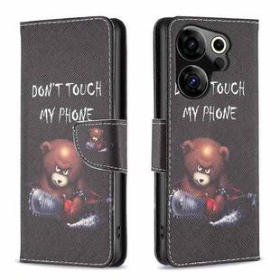 For Tecno Camon 20 Premier Colored Drawing Pattern Leather Phone Case(Bear)