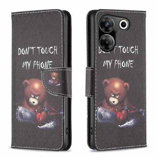 For Tecno Camon 20 Pro 5G Colored Drawing Pattern Leather Phone Case(Bear)