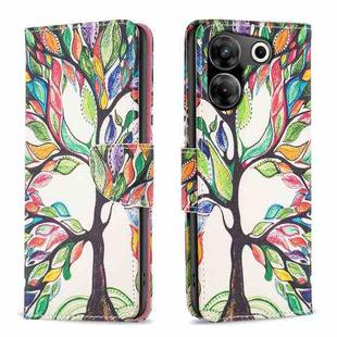 For Tecno Camon 20 Pro 5G Colored Drawing Pattern Leather Phone Case(Tree Life)