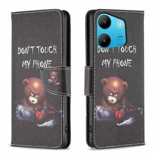 For Tecno Spark Go 2023/Pop 7 Pro Colored Drawing Pattern Leather Phone Case(Bear)