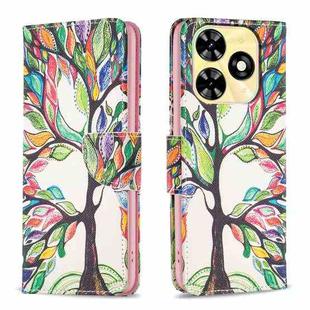 For Tecno Spark Go 2024 / 20C / POP 8 Colored Drawing Pattern Leather Phone Case(Tree Life)