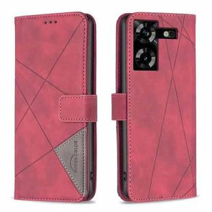 For Tecno Pova 5 Magnetic Buckle Rhombus Texture Leather Phone Case(Red)