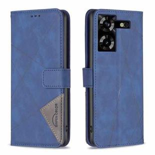 For Tecno Pova 5 Magnetic Buckle Rhombus Texture Leather Phone Case(Blue)
