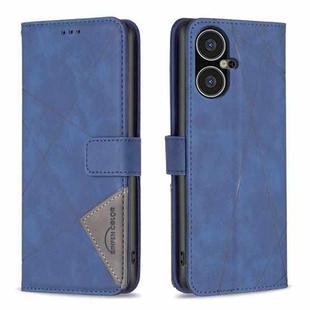For Tecno Pova Neo 3 Magnetic Buckle Rhombus Texture Leather Phone Case(Blue)