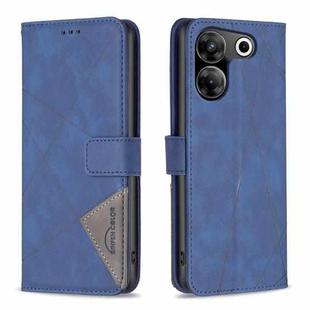 For Tecno Camon 20 Pro 5G Magnetic Buckle Rhombus Texture Leather Phone Case(Blue)