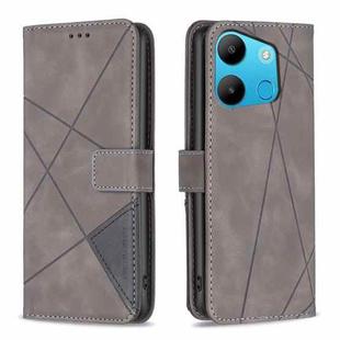 For Tecno Spark Go 2023/Pop 7 Pro Magnetic Buckle Rhombus Texture Leather Phone Case(Grey)