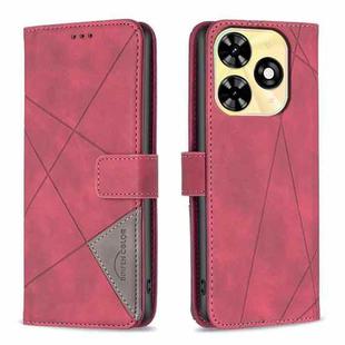 For Tecno Spark Go 2024 / 20C / POP 8 Magnetic Buckle Rhombus Texture Leather Phone Case(Red)