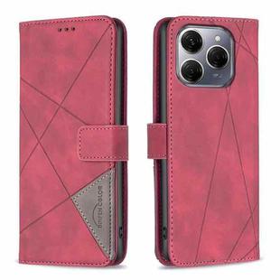 For Tecno Spark 20 Pro 5G Magnetic Buckle Rhombus Texture Leather Phone Case(Red)