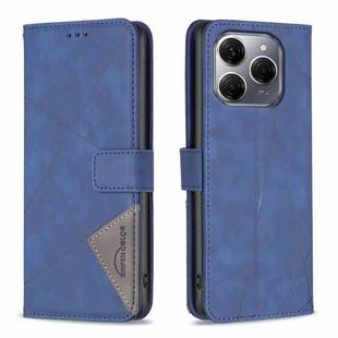 For Tecno Spark 20 Pro 5G Magnetic Buckle Rhombus Texture Leather Phone Case(Blue)