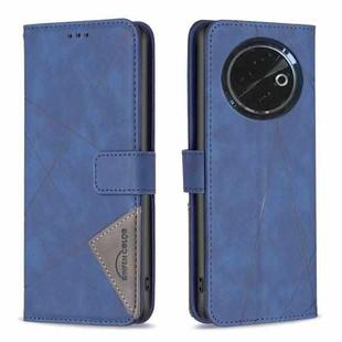 For Tecno Spark 30C Magnetic Buckle Rhombus Texture Leather Phone Case(Blue)