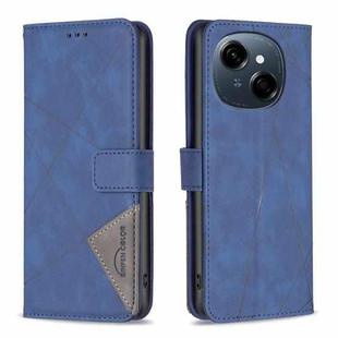 For Tecno Spark Go 1 / Pop 9 Magnetic Buckle Rhombus Texture Leather Phone Case(Blue)