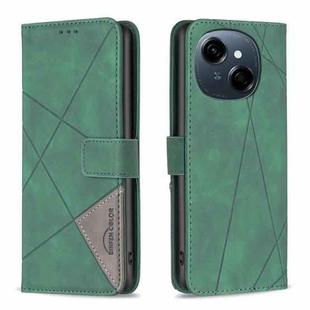 For Tecno Spark Go 1 / Pop 9 Magnetic Buckle Rhombus Texture Leather Phone Case(Green)