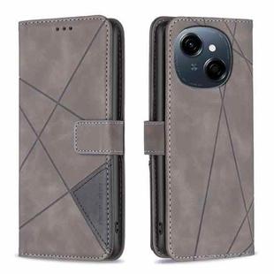 For Tecno Spark Go 1 / Pop 9 Magnetic Buckle Rhombus Texture Leather Phone Case(Grey)