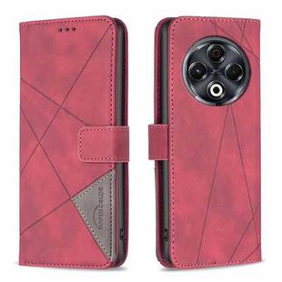 For Tecno Spark 30 4G Magnetic Buckle Rhombus Texture Leather Phone Case(Red)