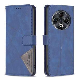 For Tecno Spark 30 4G Magnetic Buckle Rhombus Texture Leather Phone Case(Blue)