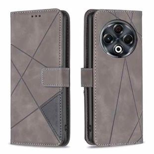 For Tecno Spark 30 4G Magnetic Buckle Rhombus Texture Leather Phone Case(Grey)