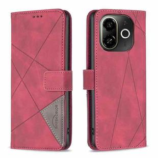 For Tecno POP 9 5G / Spark 30C 5G Magnetic Buckle Rhombus Texture Leather Phone Case(Red)