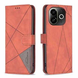 For Tecno POP 9 5G / Spark 30C 5G Magnetic Buckle Rhombus Texture Leather Phone Case(Brown)