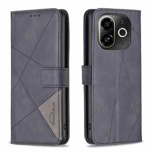 For Tecno POP 9 5G / Spark 30C 5G Magnetic Buckle Rhombus Texture Leather Phone Case(Black)