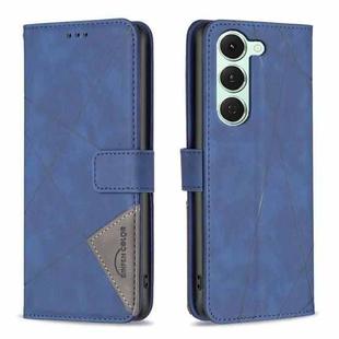 For Tecno Spark 40 Pro 4G Magnetic Buckle Rhombus Texture Leather Phone Case(Blue)