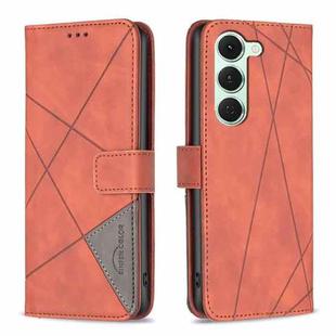 For Tecno Spark 40 Pro 4G Magnetic Buckle Rhombus Texture Leather Phone Case(Brown)