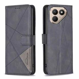 For Tecno Pova 7 Pro 5G Magnetic Buckle Rhombus Texture Leather Phone Case(Black)