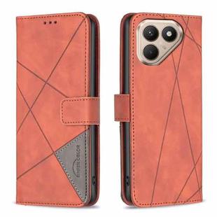 For Tecno Pova 7 Ultra 5G Magnetic Buckle Rhombus Texture Leather Phone Case(Brown)
