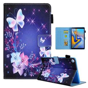 For Samsung Galaxy Tab A9+ Colored Drawing Leather Tablet Case(Dual Colorful Butterflies)