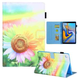 For Samsung Galaxy Tab A9+ Colored Drawing Leather Tablet Case(Sunflower)