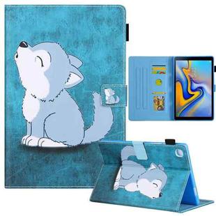 For Samsung Galaxy Tab A9+ Colored Drawing Leather Tablet Case(Cute Wolf)
