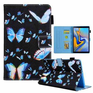 For Samsung Galaxy Tab A9 Colored Drawing Leather Tablet Case(Dream Blue Butterfly)