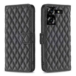 For Tecno Pova 5 Diamond Lattice Wallet Flip Leather Phone Case(Black)