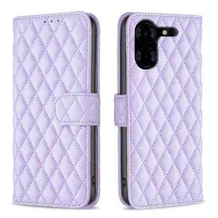 For Tecno Pova 5 Pro 5G Diamond Lattice Wallet Flip Leather Phone Case(Purple)