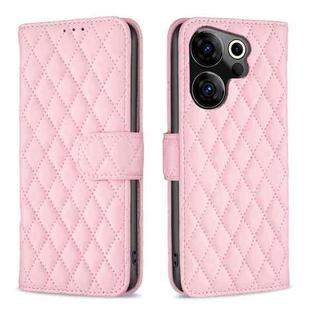 For Tecno Camon 20 Premier Diamond Lattice Wallet Flip Leather Phone Case(Pink)