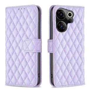 For Tecno Camon 20 Premier Diamond Lattice Wallet Flip Leather Phone Case(Purple)