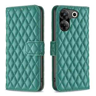 For Tecno Camon 20 Pro 5G Diamond Lattice Wallet Flip Leather Phone Case(Green)