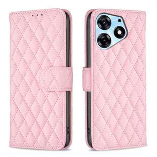 For Tecno Spark 10 Pro Diamond Lattice Wallet Flip Leather Phone Case(Pink)