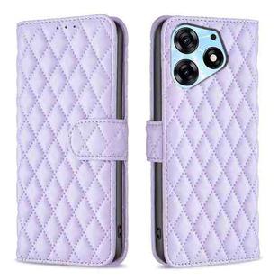 For Tecno Spark 10 Pro Diamond Lattice Wallet Flip Leather Phone Case(Purple)