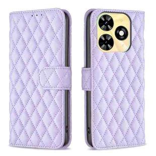 For Tecno Spark Go 2024 / 20C Diamond Lattice Wallet Flip Leather Phone Case(Purple)