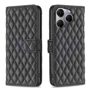 For Tecno Spark 20 Pro Diamond Lattice Wallet Flip Leather Phone Case(Black)
