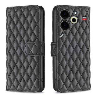 For Tecno Pova 6 Neo Diamond Lattice Wallet Flip Leather Phone Case(Black)