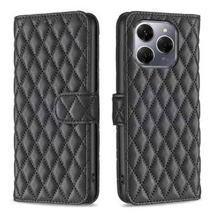 For Tecno Spark 20 Pro 5G Diamond Lattice Wallet Flip Leather Phone Case(Black)