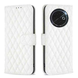 For Tecno Spark 30C Diamond Lattice Wallet Flip Leather Phone Case(White)