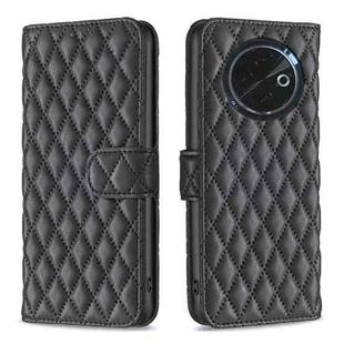 For Tecno Spark 30C Diamond Lattice Wallet Flip Leather Phone Case(Black)