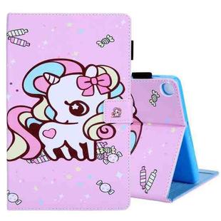 For Samsung Galaxy Tab A9+ Colored Drawing Leather Tablet Case(Candy Unicorn)