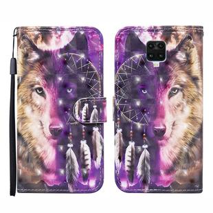 For Xiaomi Redmi Note 9S 3D Painted Pattern Horizontal Flip Leather Case with Holder & Wallet & Card slot & Lanyard(Wind Chime Wolf)