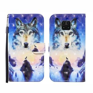 For Xiaomi Redmi Note 9S 3D Painted Pattern Horizontal Flip Leather Case with Holder & Wallet & Card slot & Lanyard(Sunrise Wolf)